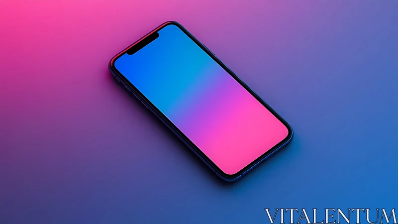 Modern Smartphone with Dynamic Blue-to-Pink Gradient Display.