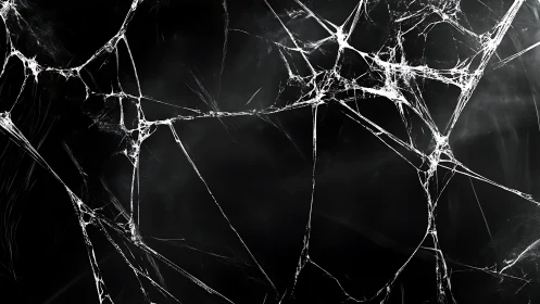 Shattered glass network over deep monochrome gradient field.