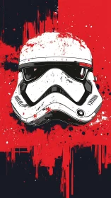 Helmet of ordered chaos drips across a rebel red sky