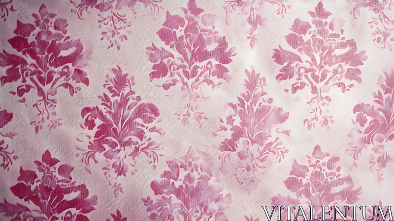Floral damask surface pattern with soft pink tonal repetition.