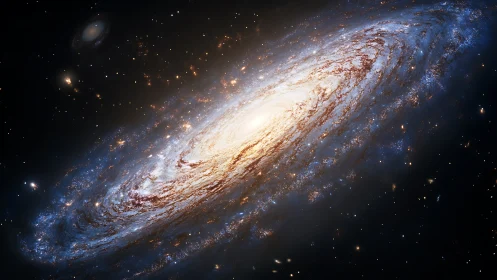 Spiraling starlit galaxy swirling like a luminous cosmic tide.