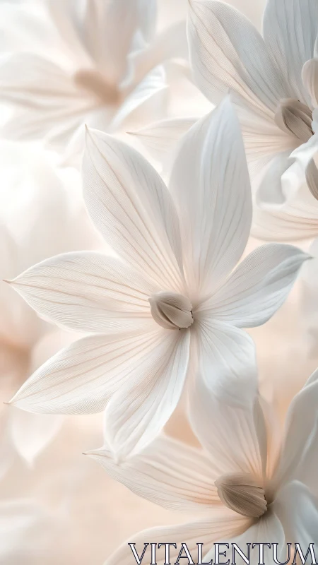 Delicate White Flowers Bloom in Serene Softness
