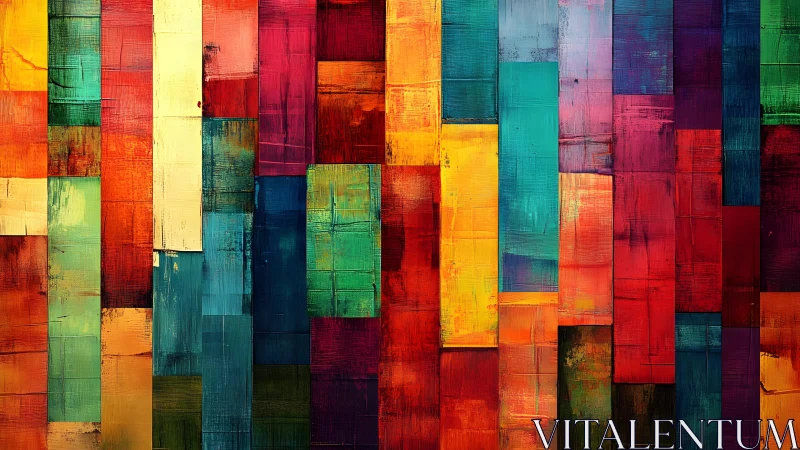 Vibrant Abstract Geometric Painting with Bold Color Blocks.