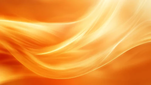 Flowing golden orange abstract waves with smooth light effects.