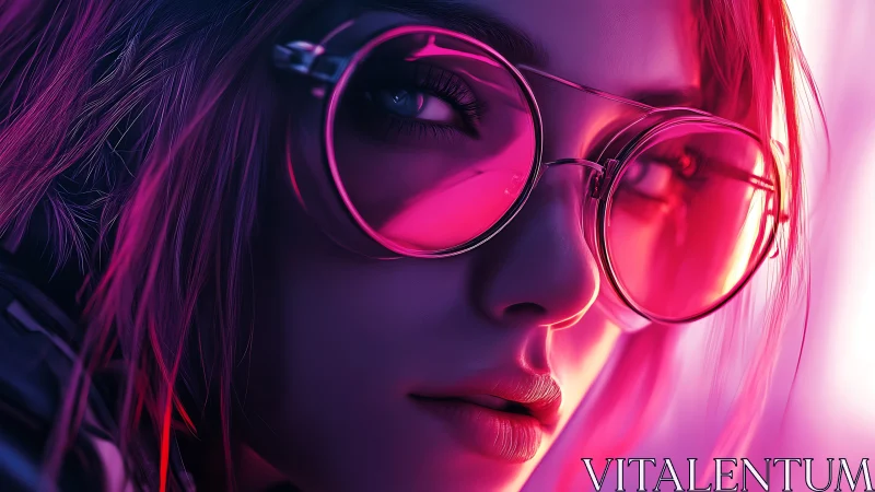 Neon tinted glasses frame a confident cyber glow