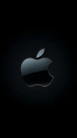 Apple Logo 3D Render on Black Background