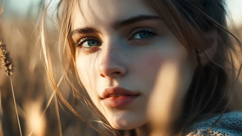 Golden hour portrait with shallow depth and soft focus.