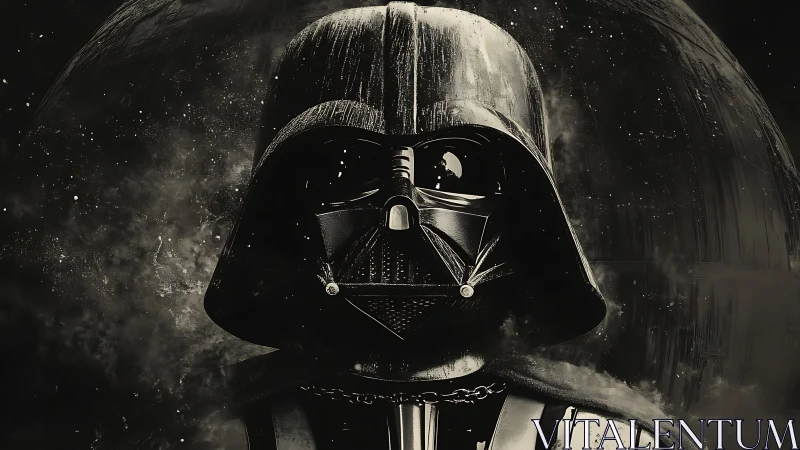 Dark-helmed space warlord framed by swirling cosmic shadow.