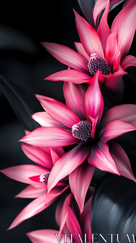 Pink lotus petals unfold against velvet darkness in luminous bloom