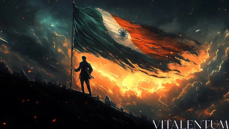 Blazing monsoon winds hurl the tricolor toward stormlit dawn