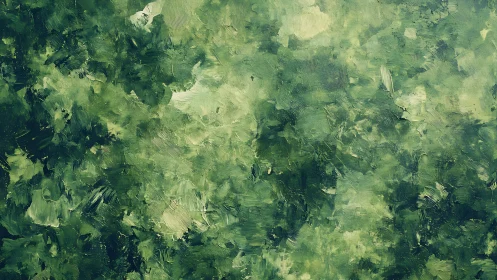 Textured emerald abstract field in layered impasto greens.