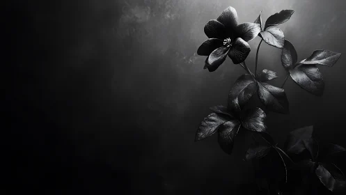 Noir Bloom: Flowers Whisper in Grayscale Shadows.