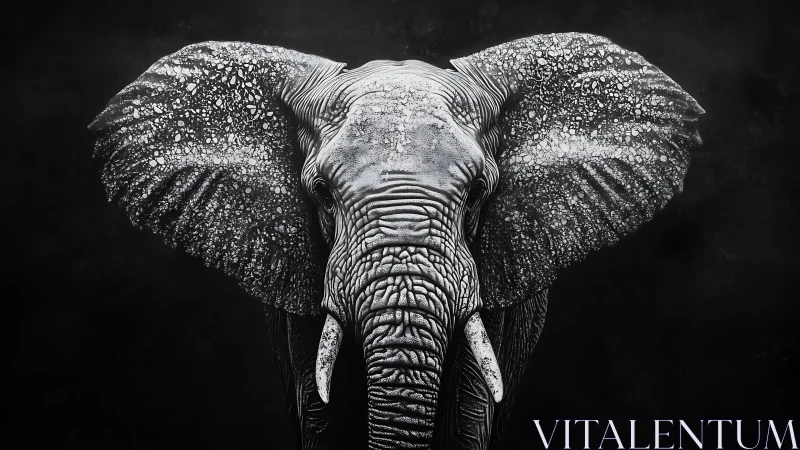 Elephant starlight skin unfurls like a night sky in grayscale