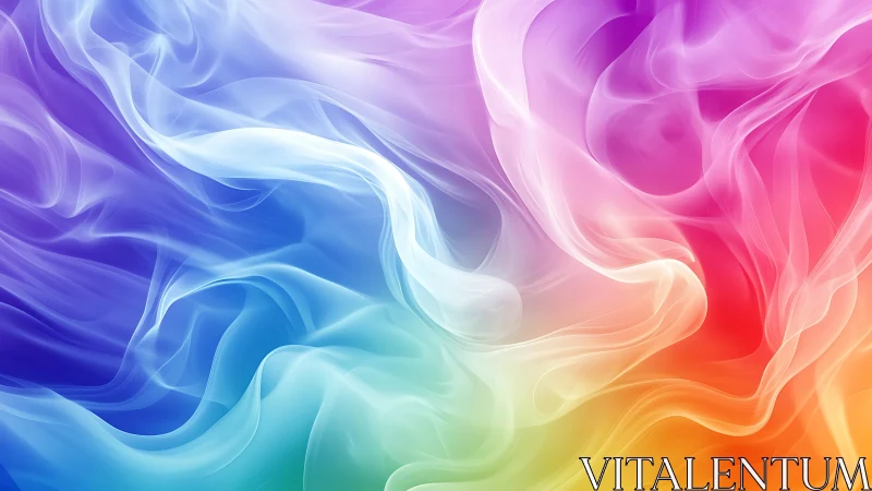 Ethereal rainbow streams flow in soft swirling motion.