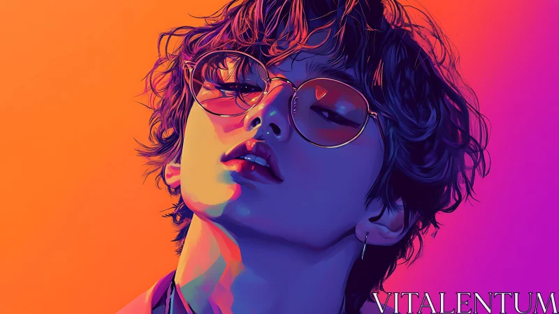 Chromatic vector portrait with neon-gradient cinematic lighting.