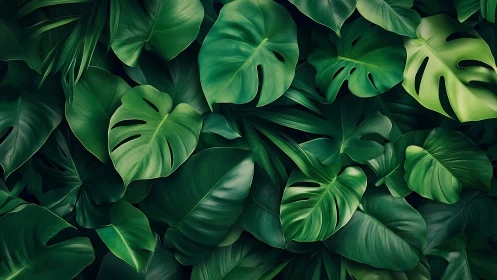 High-fidelity tropical foliage array with layered leaf geometry.