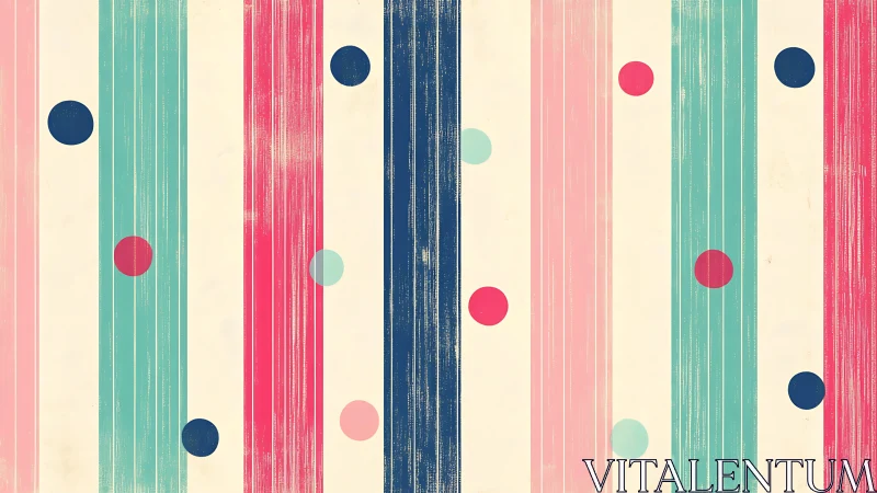 Retro pastel stripes with offset polka dots pattern design.