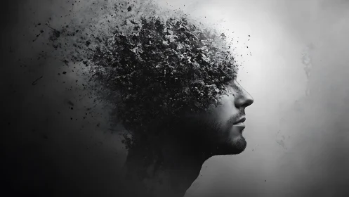 Quiet mind in motion, thoughts dissolving into soft shadow.