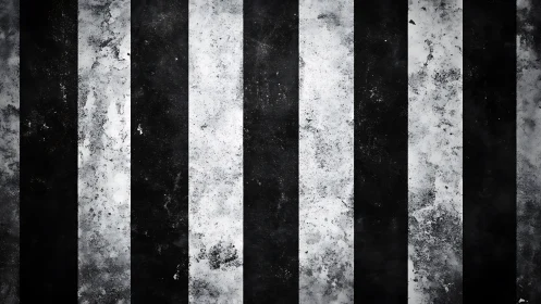 Grunge vertical black and white stripes form distressed wall