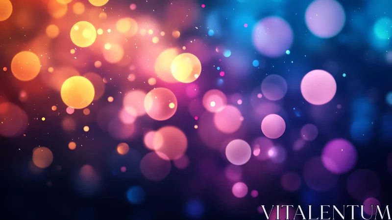 Vibrant abstract bokeh lights pattern with colorful gradient background.