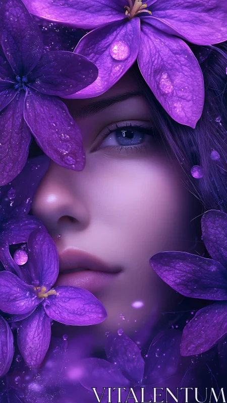 Violet petal portrait with immersive macro floral framing.