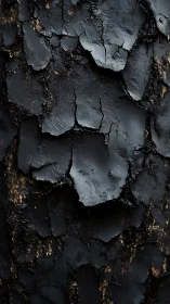 Close-up view of charred tree bark surface pattern texture.