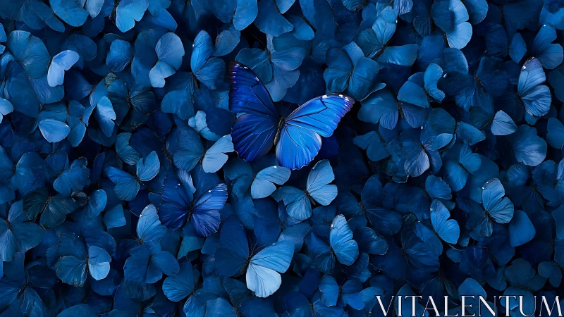 Chromatic clustering of blue lepidoptera in dense optical field.