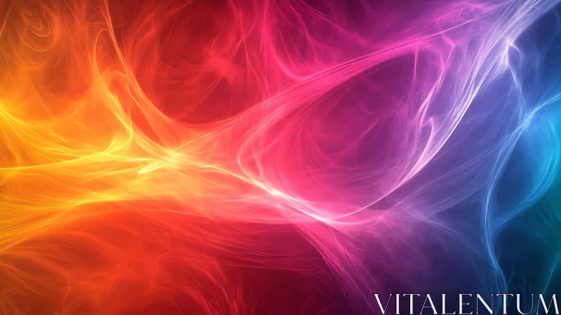 Glowing rainbow swirls of light in a dreamy abstract sky.