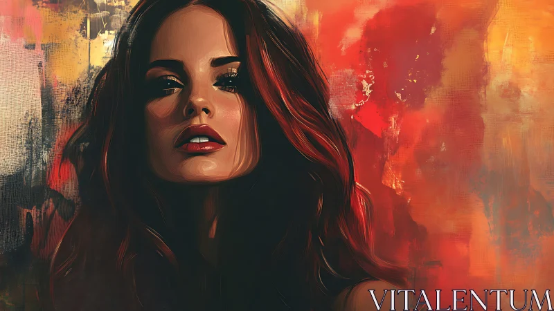 Flame-lit muse rises through molten strokes and whispered brushwork.