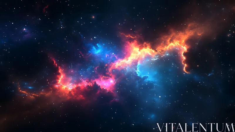 Nebula river of fire and frost winding through silent stars.