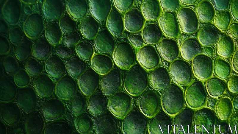 Luminous green reptile scales form an organic abstract pattern