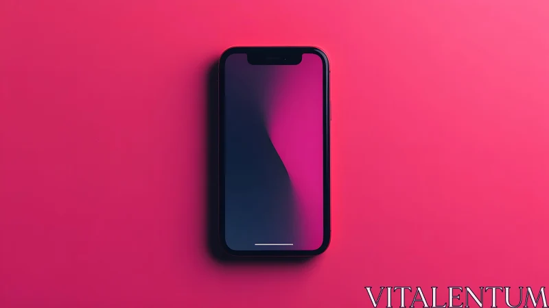 Modern smartphone with abstract screen on vibrant pink background. Modern smartphone with abstract screen on vibrant pink background.