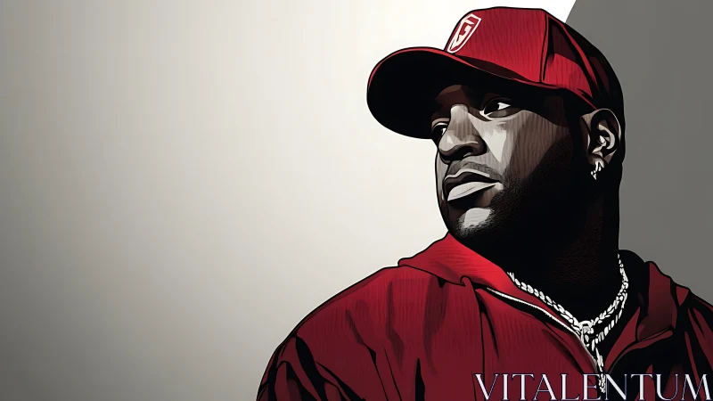 Bold portrait captures confident man in red streetwear