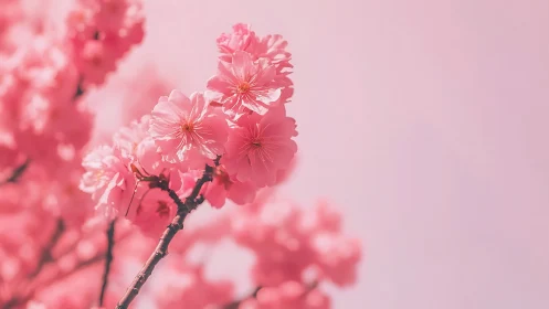 Pink Cherry Blossom Cluster: Layered Depth and Floral Composition.