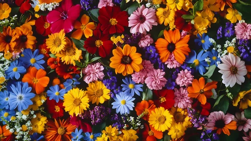 A Rainbow Garden Bursting With Blooming Joy and Color.