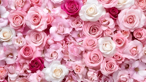 Breathtaking Garden of Pink Roses and Blooms