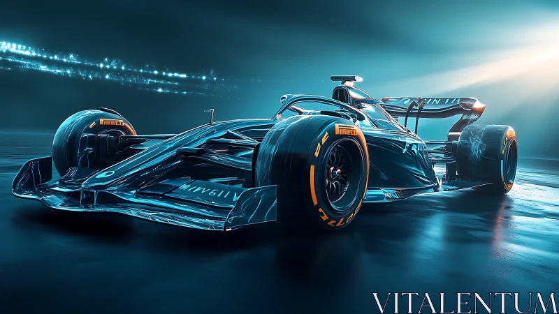 Midnight electric racetrack dream with glowing speed lines.