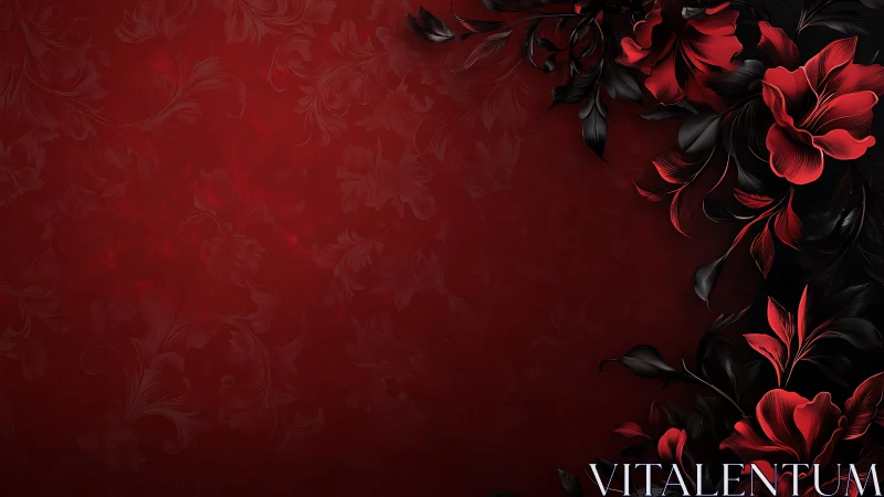 Crimson Blooms Dance Against Velvet Darkness.