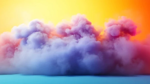 Digital painting of chromatic vapor cloud in gradient field.