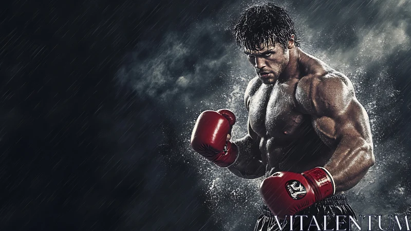 Tempest Fighter: Rain-Soaked Determination.