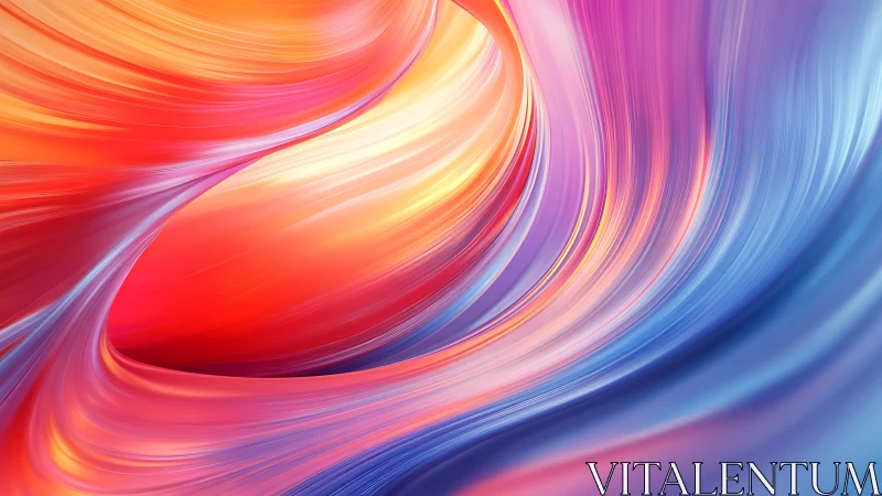 Swirling chromatic currents in luminous abstract ribbons.