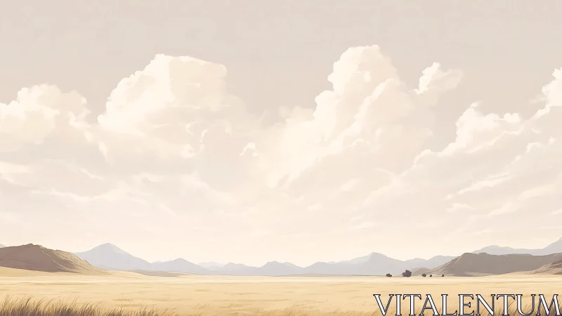 Soft prairie horizon under wandering cathedral clouds.