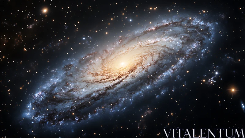 Spiral starstorm galaxy swirling around a molten core.