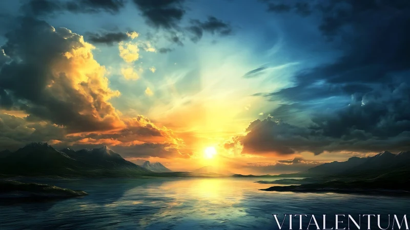 Skyfire sunrise stitches mountains, water, and light together