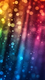 Chromatic bokeh field with radiant multicolor light rays.