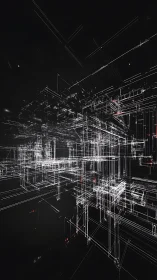 Wireframe Architectural Isometric with Dynamic Spatial Complexity.