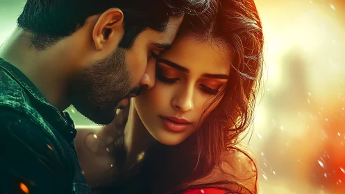 Intimate Cinematic Portrait with Warm Gradient Lighting.