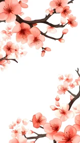 Pink Blossom Branches. Delicate Spring Blooms.