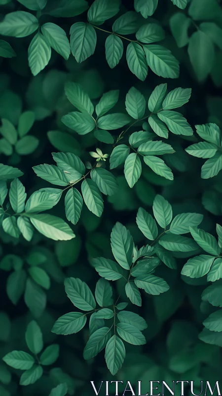 Overhead view shows clustered compound leaves in soft focus
