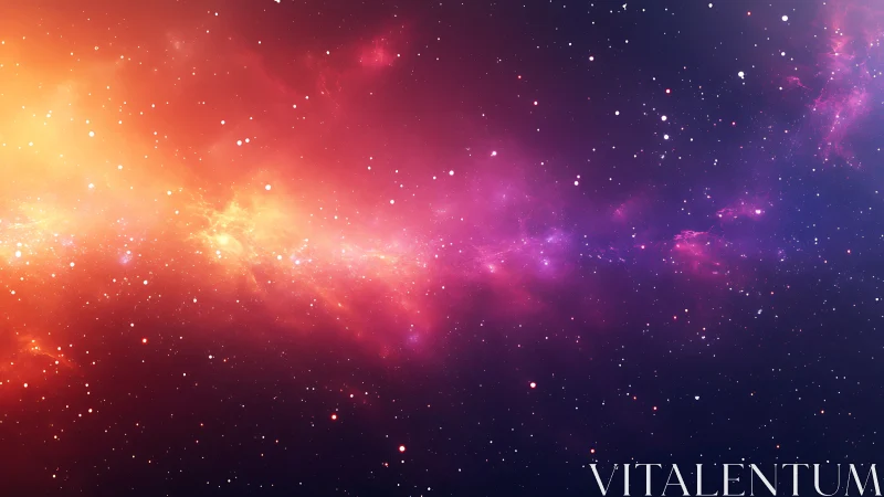 Radiant cosmic nebula glows softly across a starry night